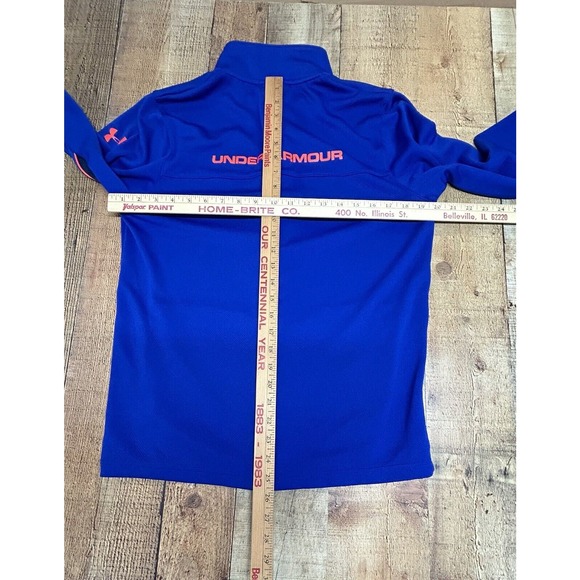 Under Armour Track Jacket Mens Small Blue Loose Coupe Full Zip Long Sleeve - Picture 5 of 9